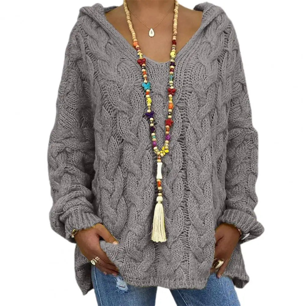 Maya - Pull Oversize Torsadé Turquoise | Confortable | Tendance Hivernale