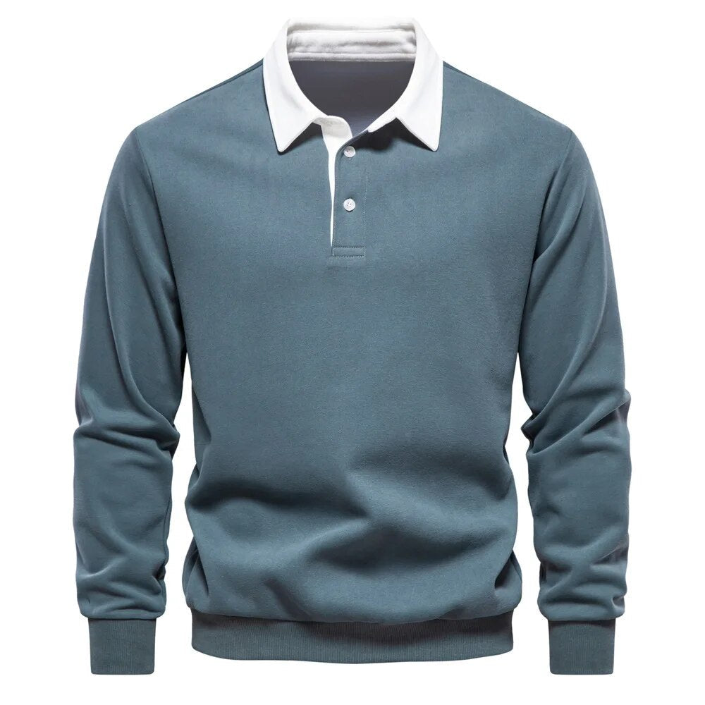 Polo Manches Longues | Rouge & Blanc | Classique et Élégant