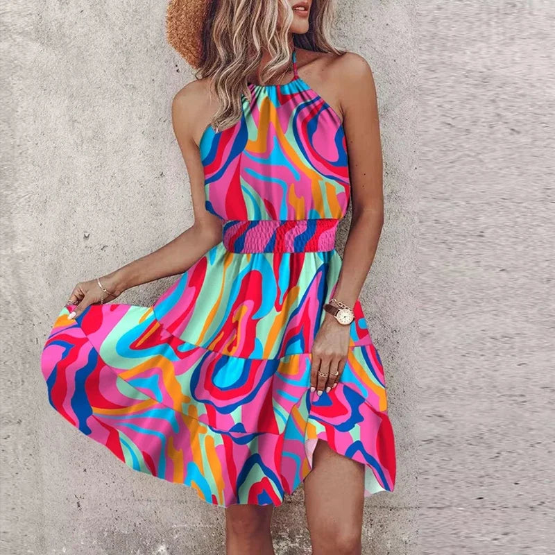 Robe Courte | Imprimé Bohème | Colorée et Légère