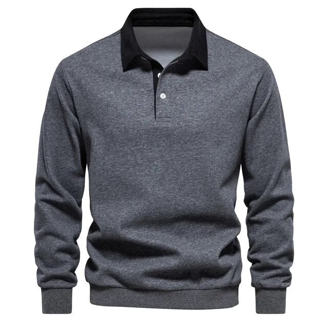 Polo Manches Longues | Rouge & Blanc | Classique et Élégant