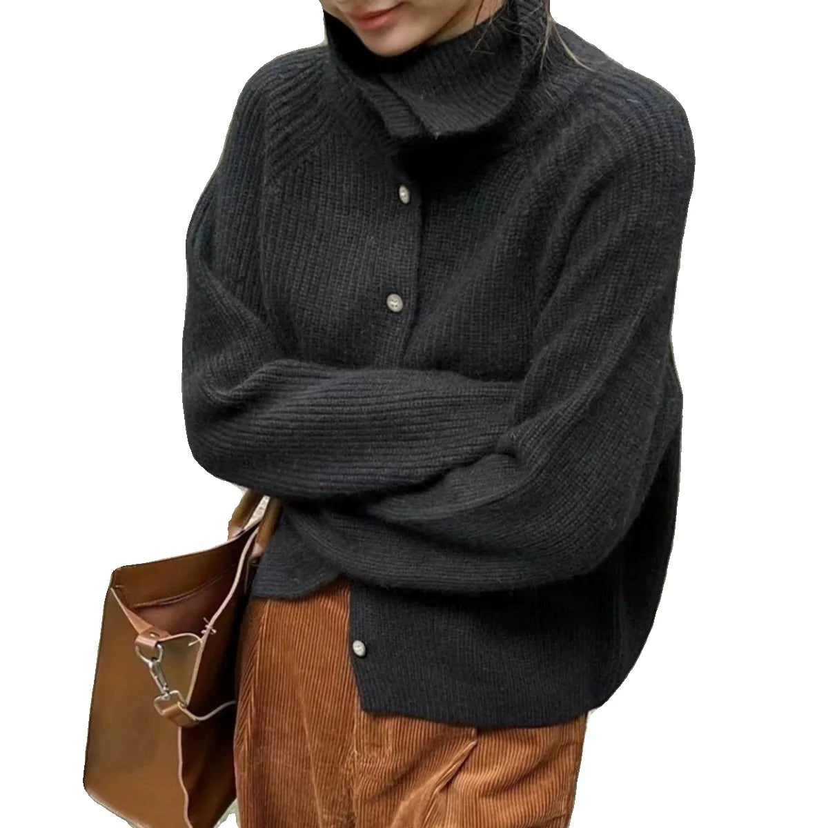 Sophie - Cardigan Boutonné en Laine Beige | Confortable | Style Décontracté