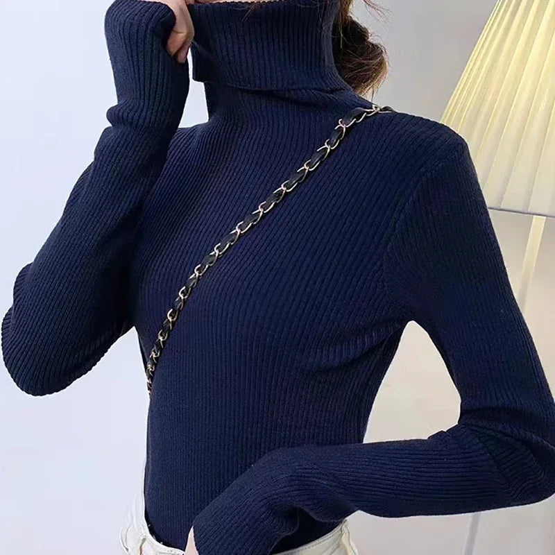 Léa - Pull Col Roulé | Tricot Côtelé | Doux & Confortable