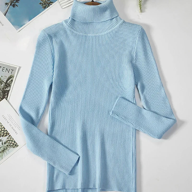 Léa - Pull Col Roulé | Tricot Côtelé | Doux & Confortable