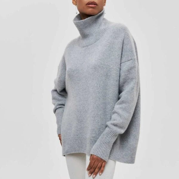 Emma - Pull Oversize Col Roulé Orange | Tendance | Chaleur et Style