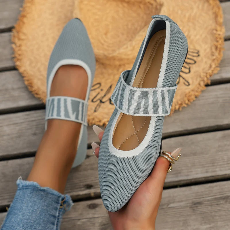Ballerines Maille avec Bride Élastique | Confort et Style Moderne