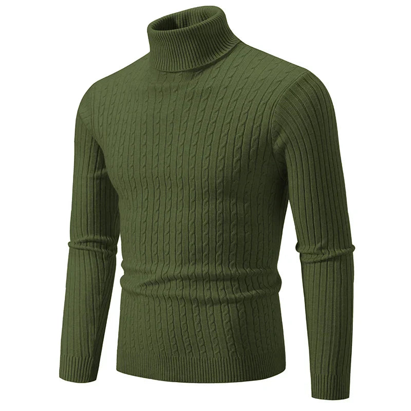 Pull Col Roulé | Beige | Maille Torsadée & Confortable