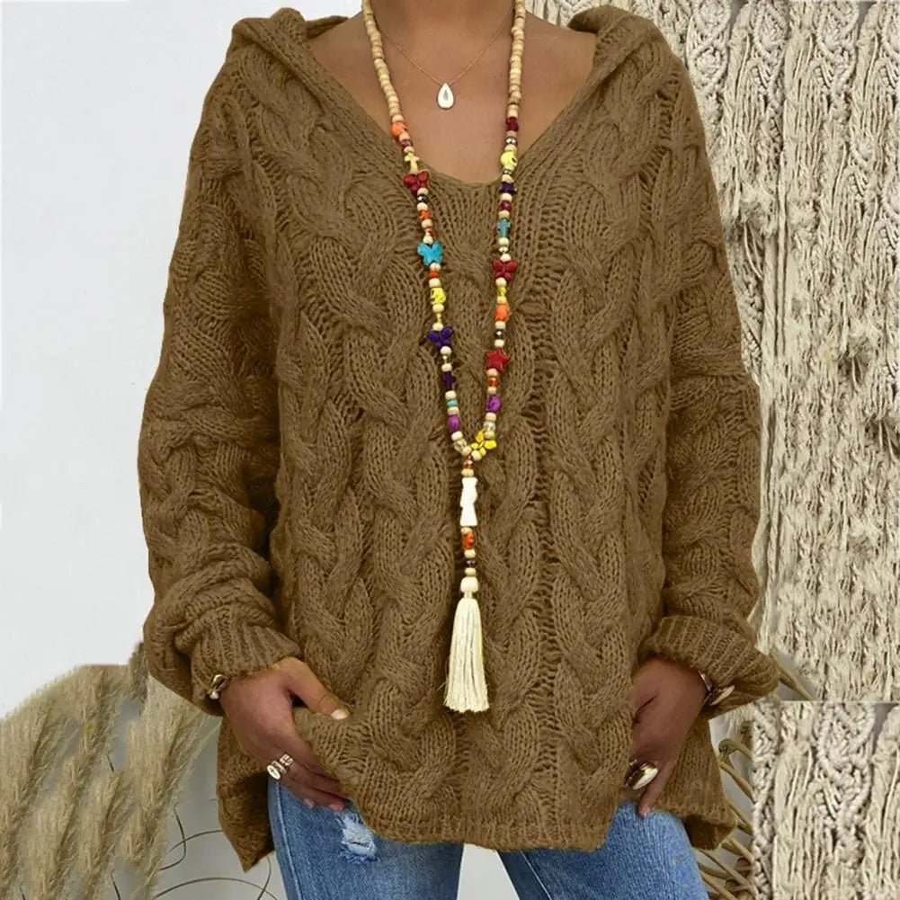 Maya - Pull Oversize Torsadé Turquoise | Confortable | Tendance Hivernale