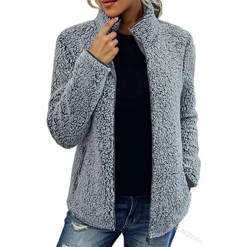 Fleece Élégance | Veste Zippée Femme Douceur Structurée