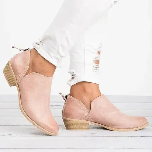 Bottines Beiges Décontractées | Talon Bas | Style Moderne