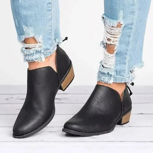 Bottines Beiges Décontractées | Talon Bas | Style Moderne