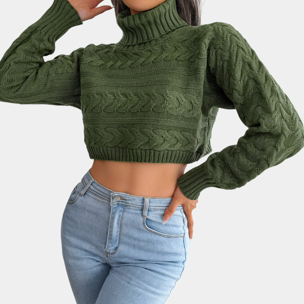 Pull Court Torsadé | Coton | Col Roulé, Chaud et Moderne