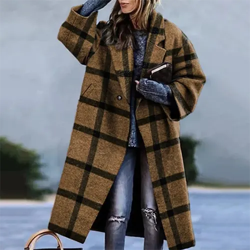 Manteau Long Graphique | Style Artistique | Confort Moderne