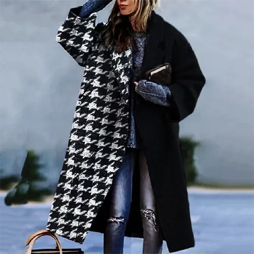 Manteau Long Graphique | Style Artistique | Confort Moderne