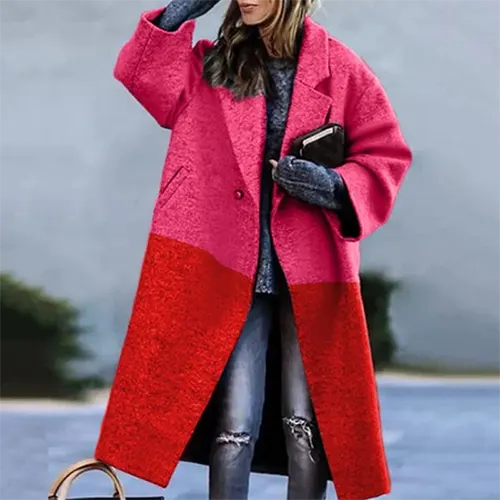 Manteau Long Graphique | Style Artistique | Confort Moderne