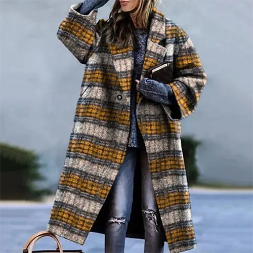 Manteau Long Graphique | Style Artistique | Confort Moderne