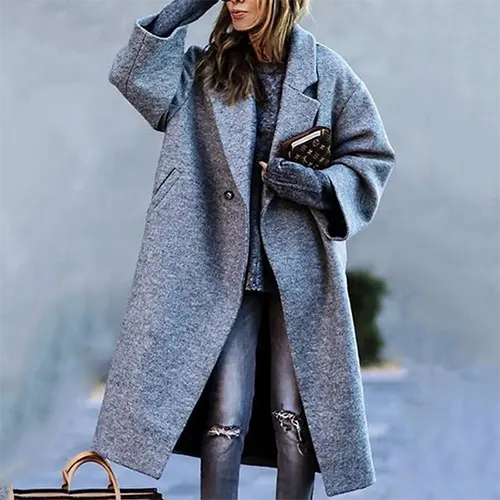 Manteau Long Graphique | Style Artistique | Confort Moderne