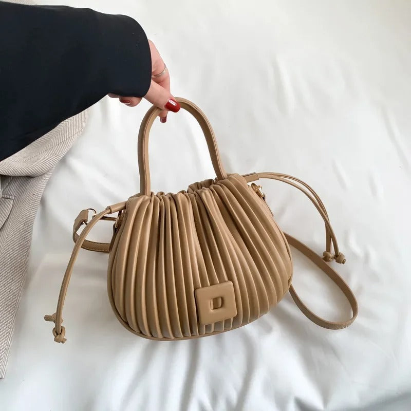 Sac Plissé à Bandoulière | Élégance Douce et Conception originale
