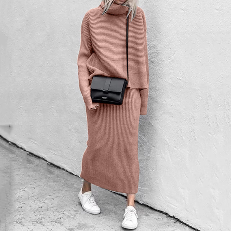 Ensemble Tricot Femme | Pull Oversize & Jupe Longue | Côtelé Doux