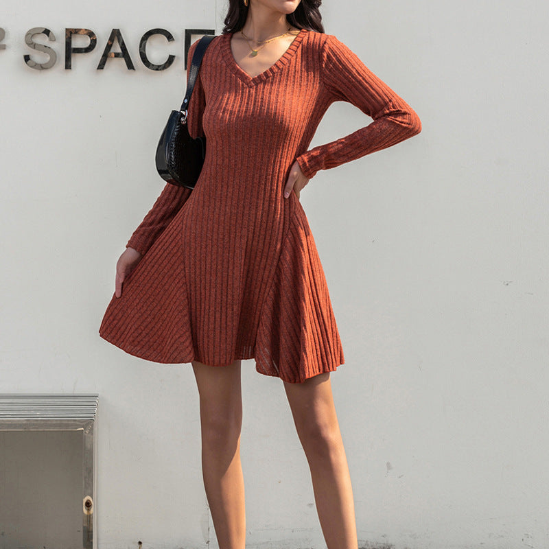 Robe Évasée Côtelée | Charme Casual et Silhouette Féminine