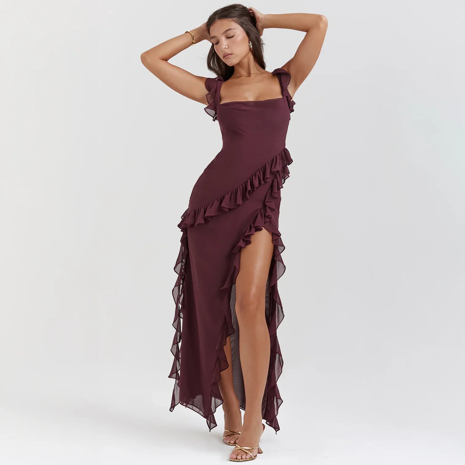 Isabelle | Robe Maxi Asymétrique | Élégance de Soirée | Finitions Luxueuses