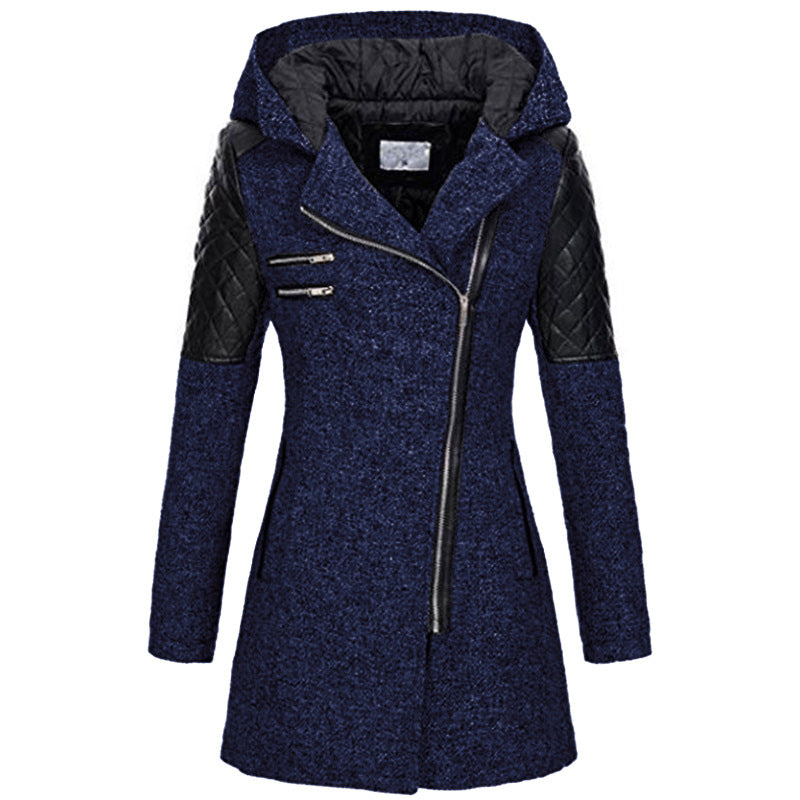 Eva - Manteau Long | Style Biker | Hiver Chic