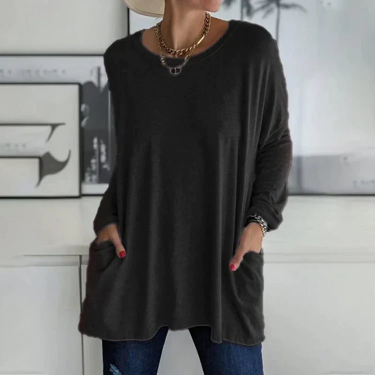 Haut Oversize en Maille | Confort & Élégance | Poches Pratiques