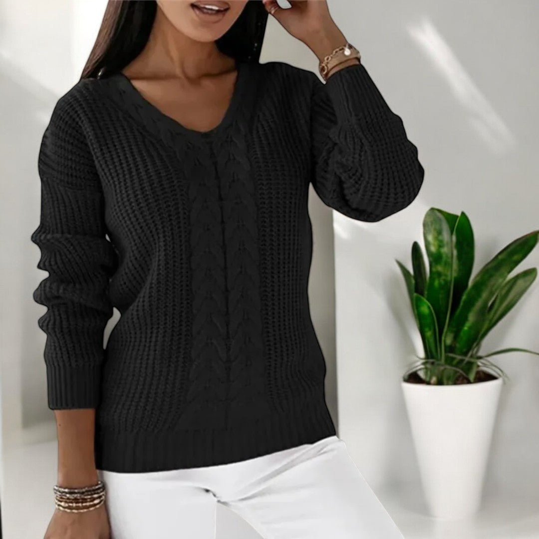 Sofia - Pull Tricoté Bleu | Confortable | Style Élégant