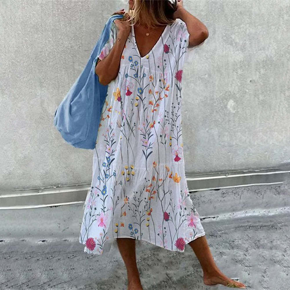 Robe Longue Fleurie | Coton | Ample & Aérée