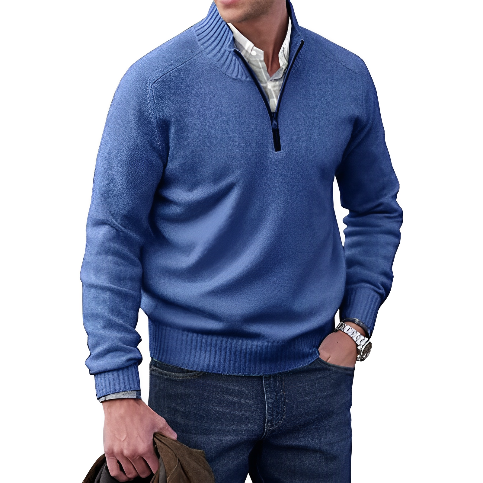 Pull Zippé | Blanc | Chic et Confortable