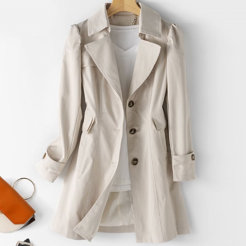 Trench-Coat Beige Classique | Polyester | Élégant & Polyvalent