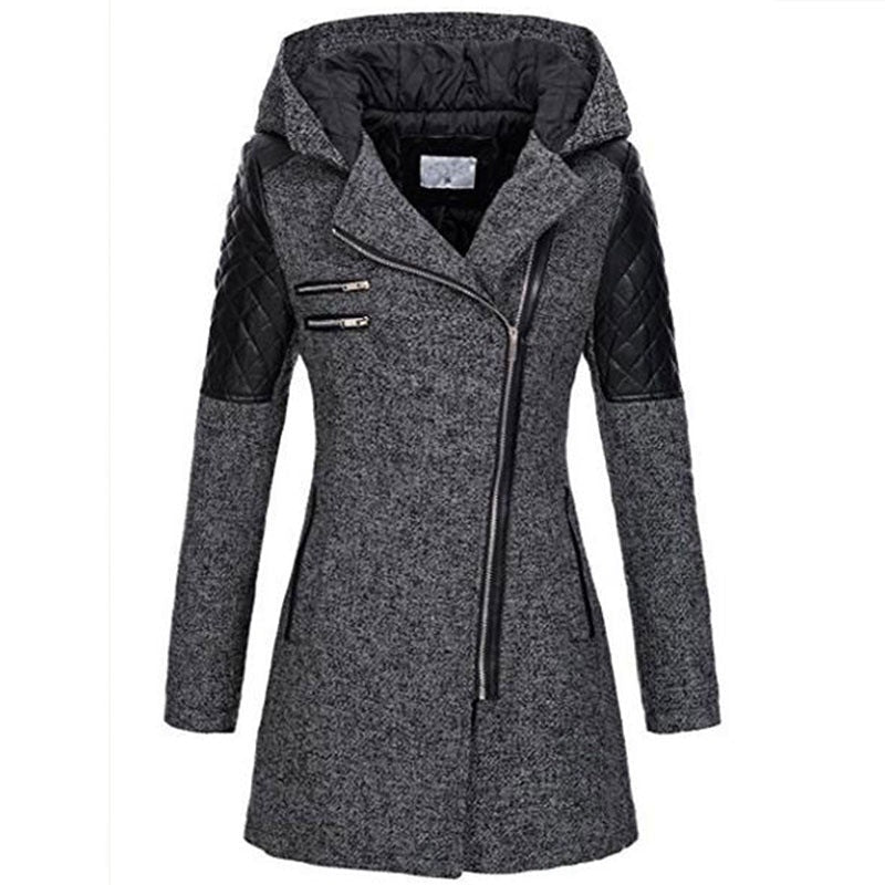 Eva - Manteau Long | Style Biker | Hiver Chic