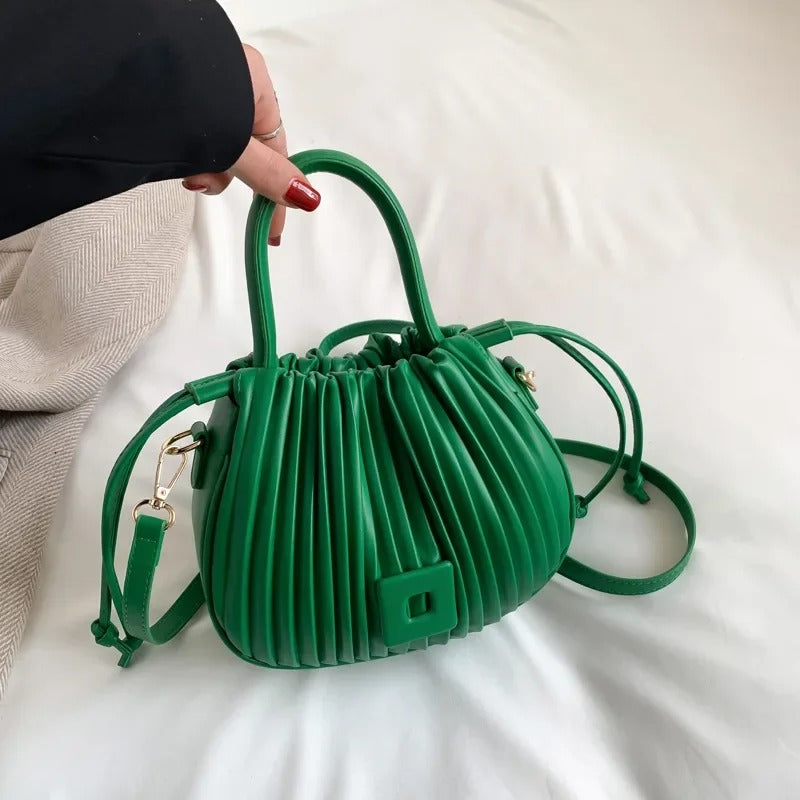 Sac Plissé à Bandoulière | Élégance Douce et Conception originale