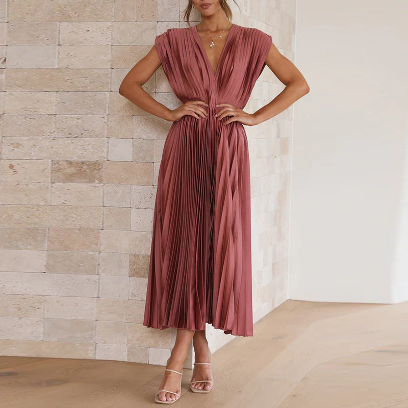 Robe Plissée Élégante | Mi-Longue | Style Sophistiqué