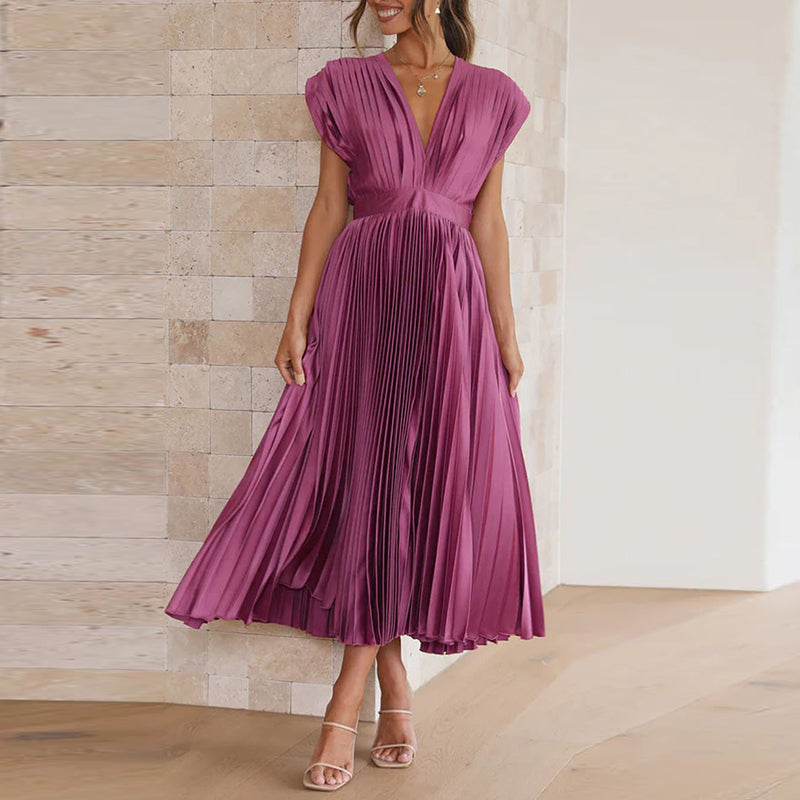 Robe Plissée Élégante | Mi-Longue | Style Sophistiqué