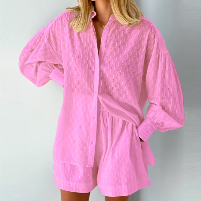 Ensemble Chemise Oversize & Short Texturé | Légèreté d'Été
