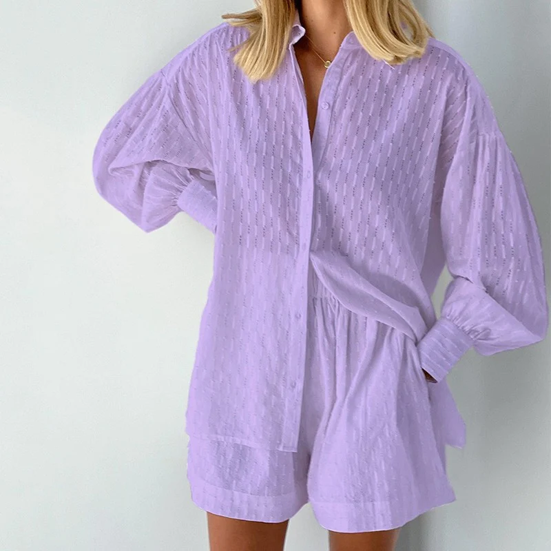 Ensemble Chemise Oversize & Short Texturé | Légèreté d'Été