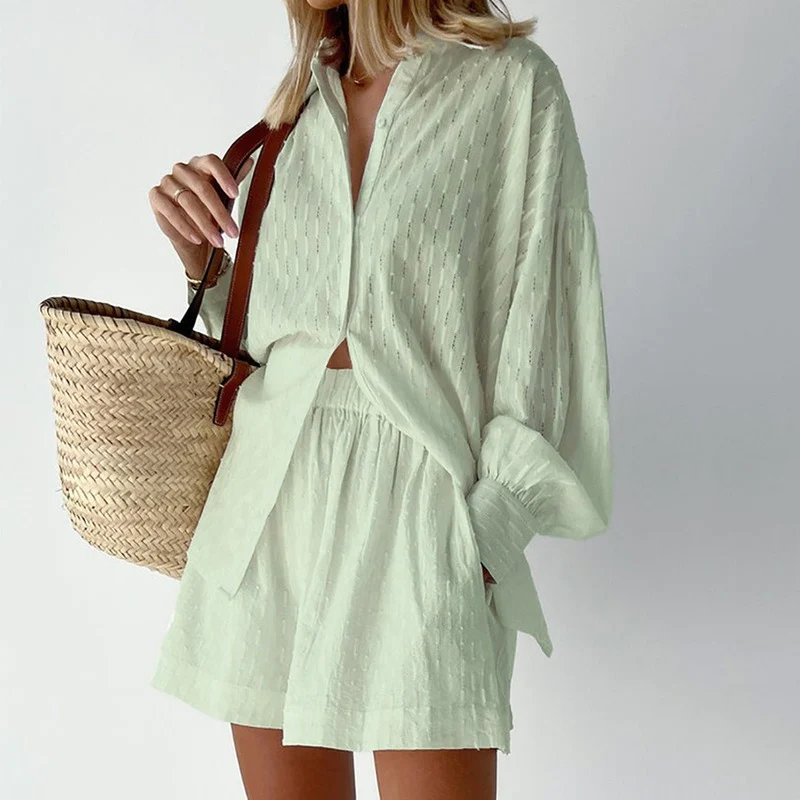 Ensemble Chemise Oversize & Short Texturé | Légèreté d'Été