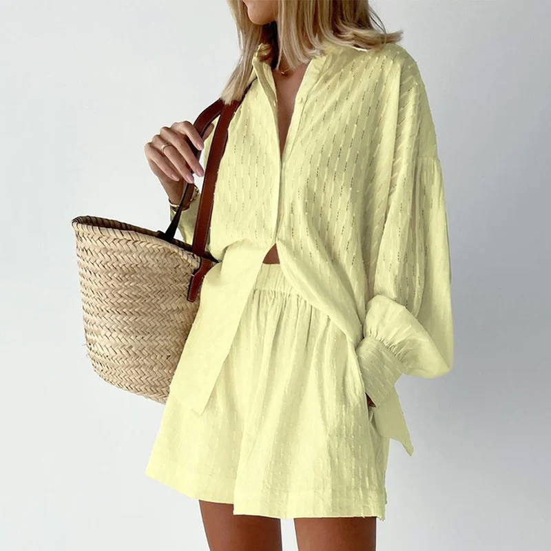Ensemble Chemise Oversize & Short Texturé | Légèreté d'Été