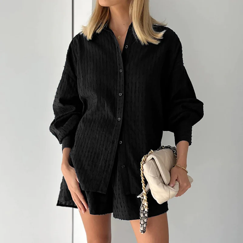 Ensemble Chemise Oversize & Short Texturé | Légèreté d'Été