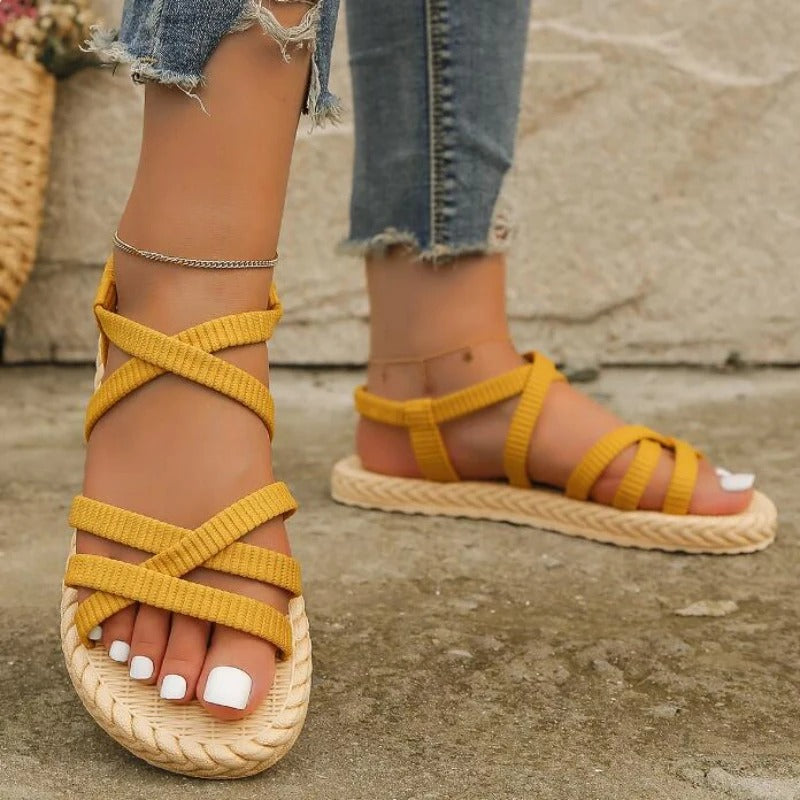 Sandales Espadrilles à Brides Croisées | Fraîcheur Bohème et Confort Estival
