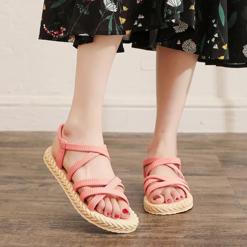 Sandales Espadrilles à Brides Croisées | Fraîcheur Bohème et Confort Estival