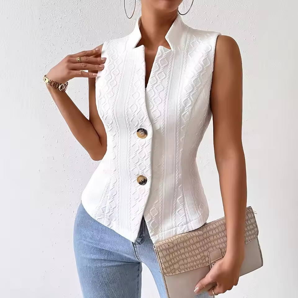 Gilet Cintré Sans Manches | Raffinement Structuré