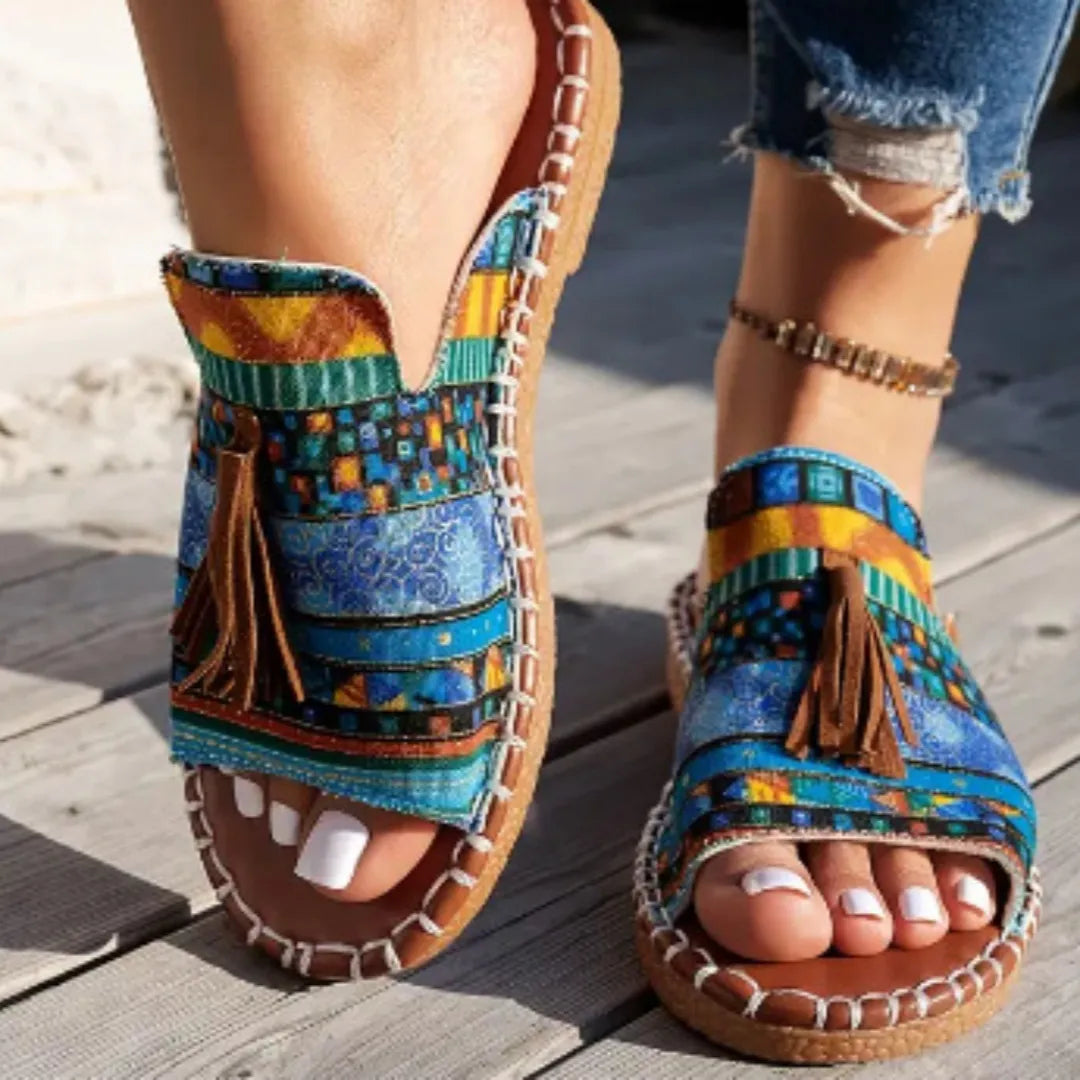 Sandales Bohèmes à Franges | Décontractées et Colorées
