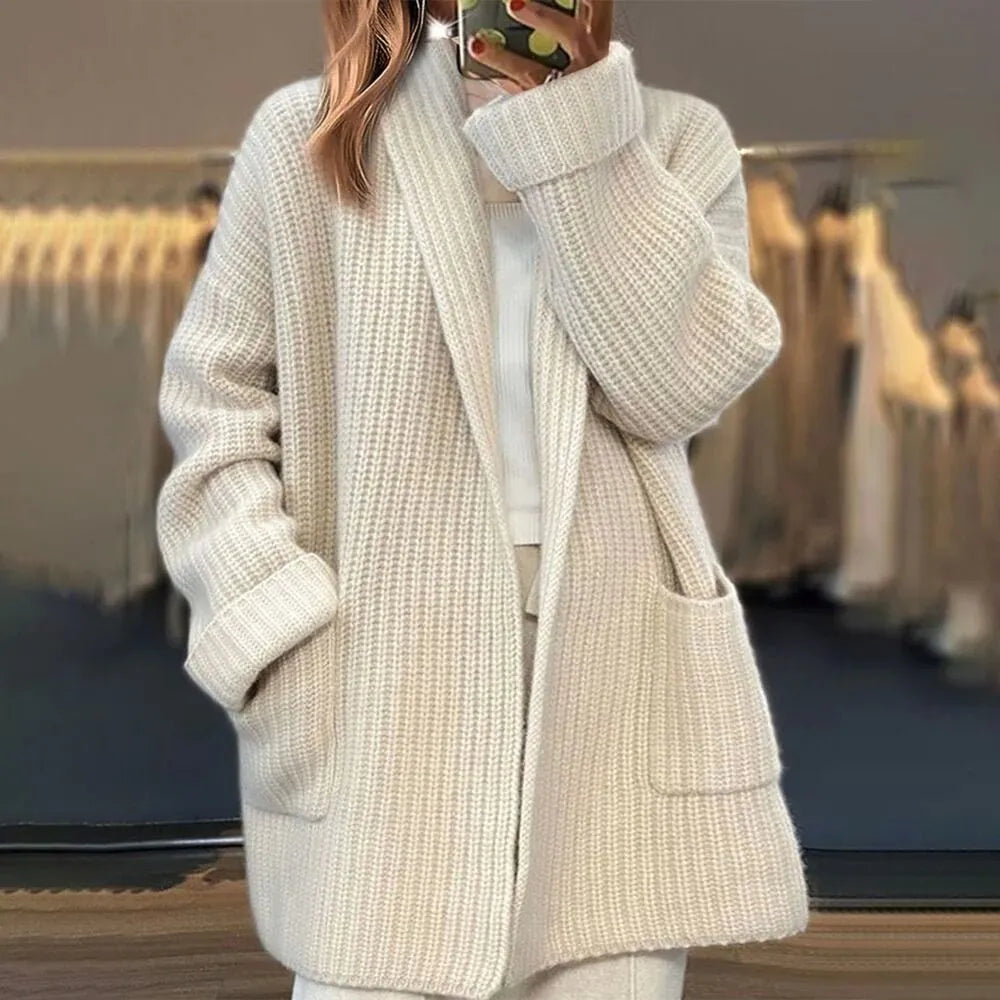 Elena - Cardigan Long | Tricot Épais | Style Cocooning