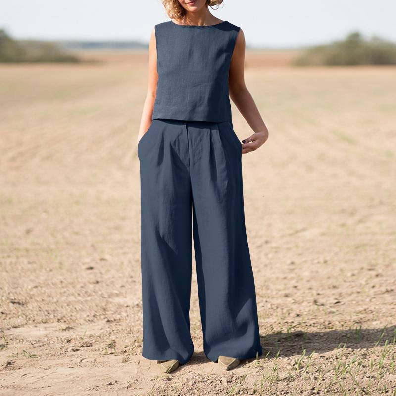Ensemble Pantalon Large | Élégance Naturelle et Confort Estival