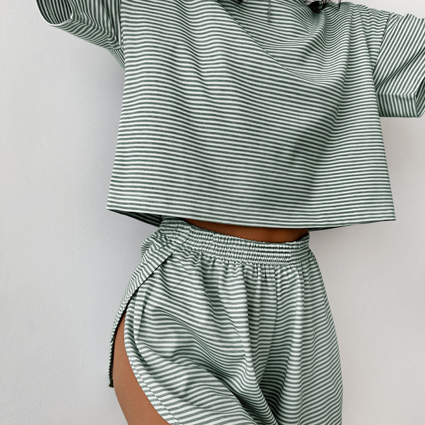 Ensemble Rayé Décontracté | Coton | Confort & Style Minimaliste