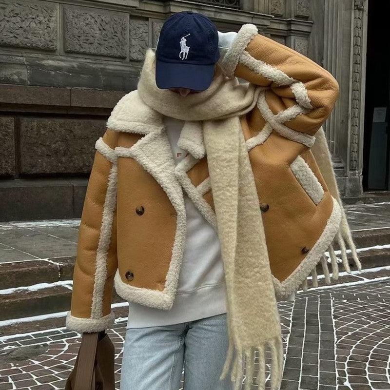 Veste Aviateur | Similicuir & Fausse Fourrure | Chaude et Tendance