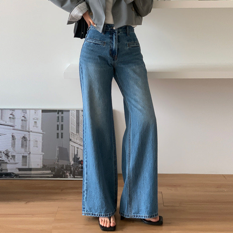 Jean Taille Haute Évasé | Silhouette Allongée et Style Vintage