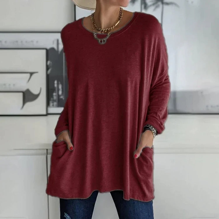 Haut Oversize en Maille | Confort & Élégance | Poches Pratiques