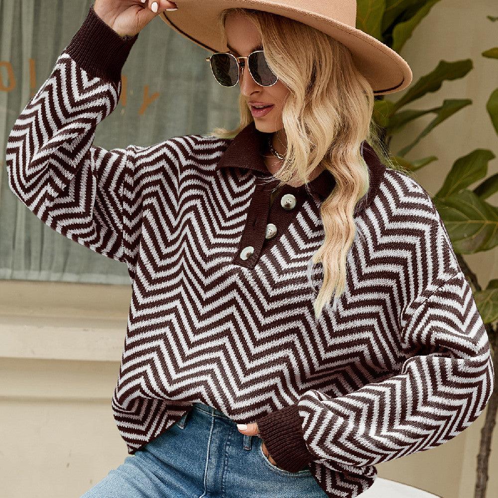 Savannah - Pull Polo | Motif Chevron | Style Décontracté